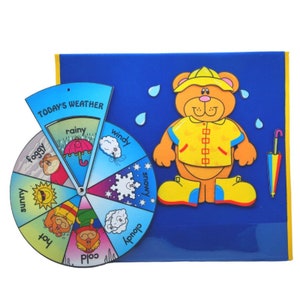 The weather bear felt board set with weather wheel image 4