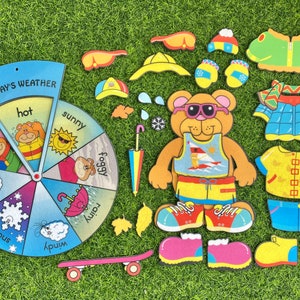 The weather bear felt board set with weather wheel image 1