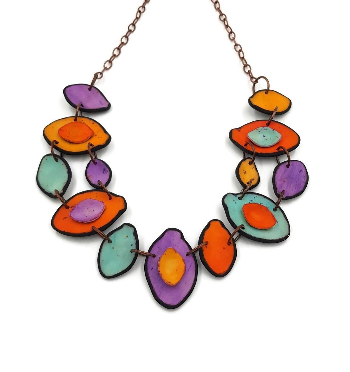 Leaf Necklace Polymer clay Leaf Jewelry Leaf Pendant Etsy