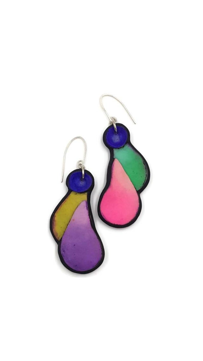 Polymer Clay Nature Earrings Modern Polymer Clay Earrings Etsy