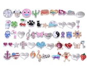 Assorted Lots of Floating Charms for Living Memory Lockets, Silver Gold Floating Charms, Locket Charms, 50 Designs as shown in the picture