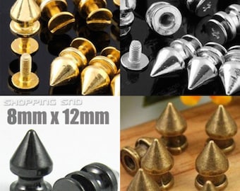 Ottery 20 PCS 10MM Truncated Cone Style Screwback Rivets Punk Studs for Hat Clothing Shoes Leather Craft DIY Spikes Metal Dark Silvery