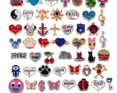 RUBYCA Floating Charms Collection fit Living Memory Lockets, Gold Silver Charm for Locket , Assortment of 50 Designs as shown in the picture