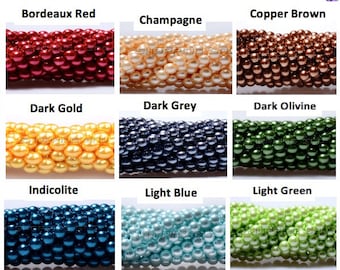 RUBYCA 4MM 200Pcs Czech Tiny Satin Luster Glass Pearl Round Beads Lot for Jewelry Making Free Shipping