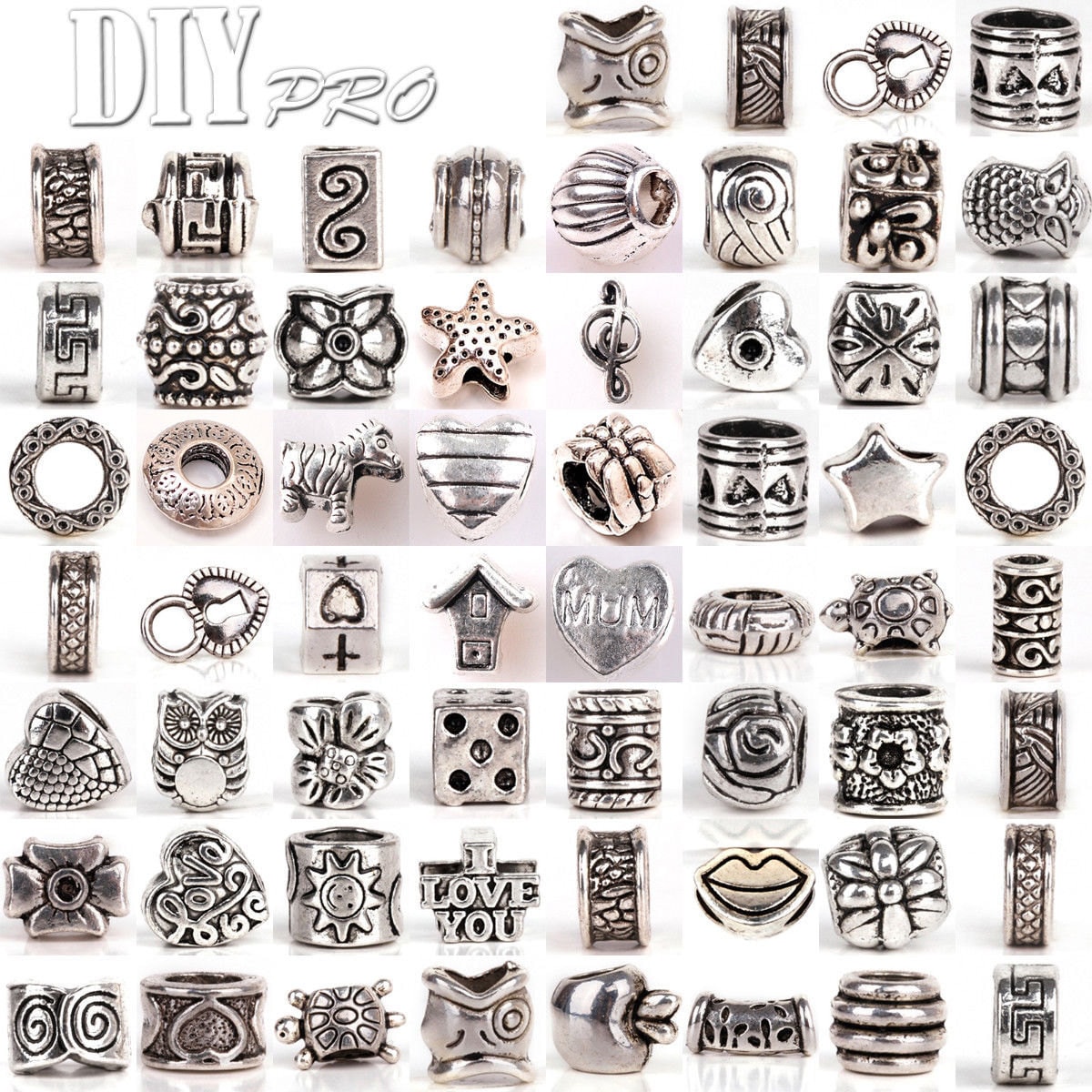 RUBYCA Metal Floating Charms Lot for DIY Glass Living Memory Locket Silver  Gold Color Mix 6