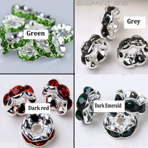 100pcs Wavy Rondelle Spacer Beads Czech Crystal Rhinestone Silver Premium Quality! Free shipping