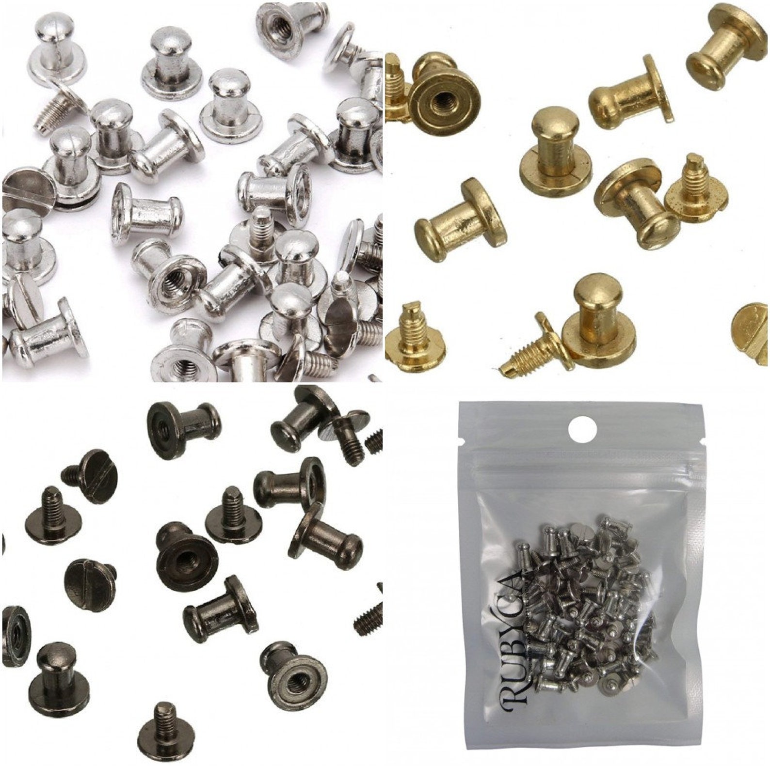 Wholesale 8mm Button Studs for Leather Craft Screw Back Metal Etsy