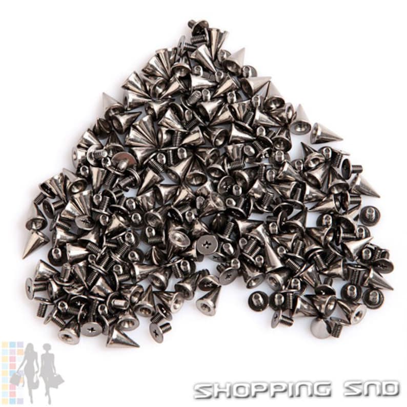 10pcs 4mm UV Acrylic Cone-Spikes With Threaded 14G (1.6mm) Replacement Top Part – Body Jewelry - View #2