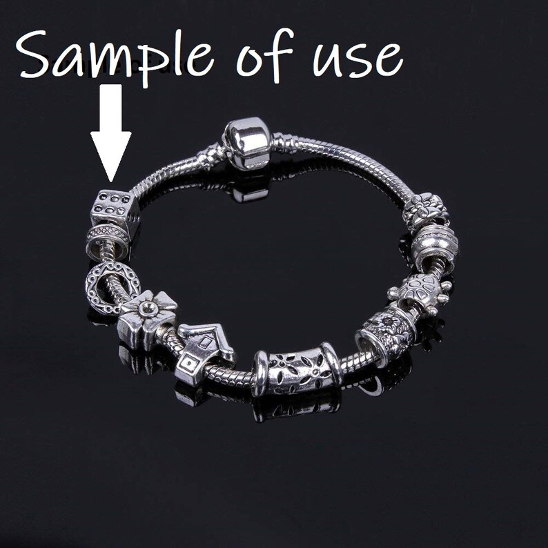 Dice European Charm Beads for Bracelets Antique Silver Tone Etsy