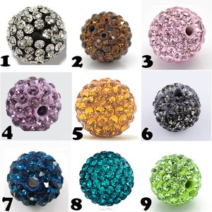 10mm Disco Balls Beads Clay Czech Crystal Shamballa Pave Premium Quality - 30 Colors Free Shipping