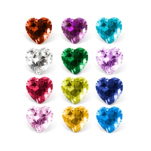 5mm Heart Birthstone Floating Charms fit Living Memory Locket, Assorted Lots of Czech Crystal Floating Charm Locket, 12 Colors Assortment