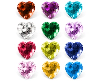 5mm Heart Birthstone Floating Charms fit Living Memory Locket, Assorted Lots of Czech Crystal Floating Charm Locket, 12 Colors Assortment