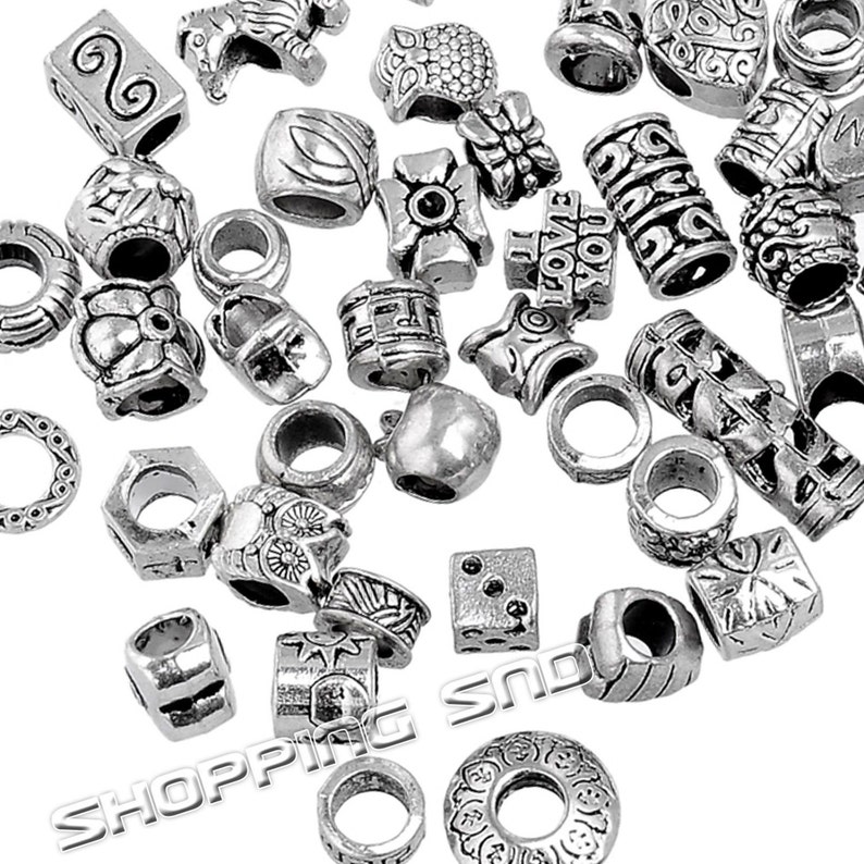 Assorted Bulk Mixed Silver Tone Charm Beads for European Etsy