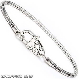 Snake Chain Silver Charm Bracelet Fit European Beads Lobster Heart Clasp free shipping worldwide  #BRC-SNKCH10