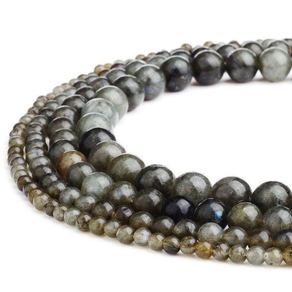 Natural Gemstone Loose Beads Round Green Labradorite Gem Stone