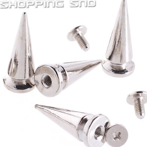 Wholesale Silver Giant Tree Spike Studs with Screws - 25mm / 1" - Screwback Metal Spikes for Leathercraft, Leather Findings and Accessories