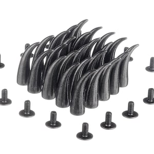 Gunmetal Black 21mm Cat Claw Spikes // Metal Large Spikes and Studs, Screwback Giant Claw Spike for Leathercraft w/ Screws, Leather Findings