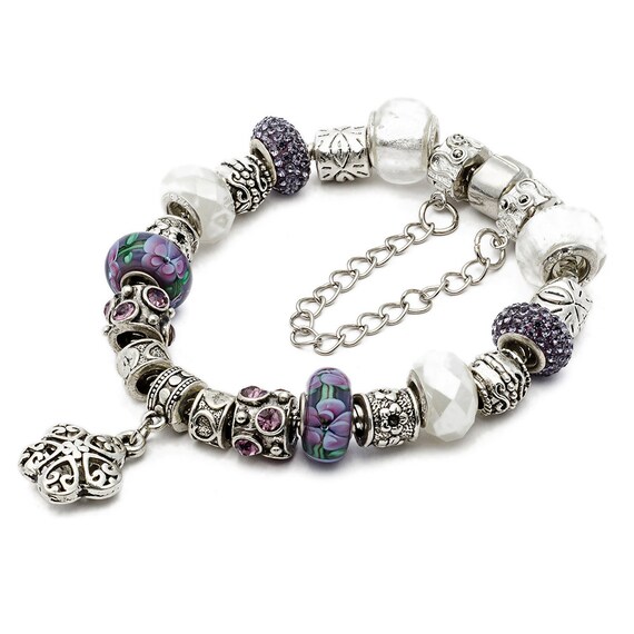Rubyea – 100 Perline In Vetro Di Murano Miste Per Bracciali Europei – Foro 4,5 Mm – Compatibili Con Pandora, Troll, Chamilia - 6