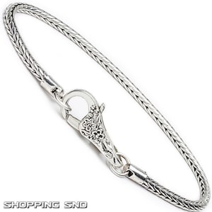 Snake Chain Silver Charm Bracelet Fit European Beads Lobster Heart Clasp free shipping worldwide  #BRC-SNKCH9