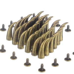 Bronze 21mm Cat Claw Spikes // Metal Large Spikes and Studs // Screwback Giant Claw Spike for Leathercraft with Screws // Leather Findings