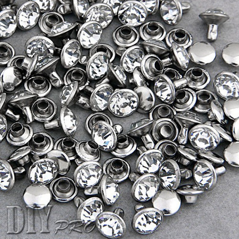 200pcs Crystal Rivets Leather Rapid Rivets for Fabric Silver Etsy Canada