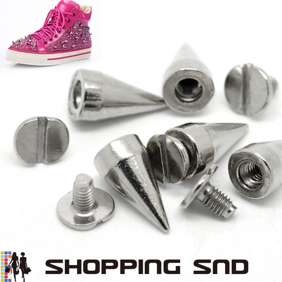 100 CONO RIVETTI BORCHIE SFUSE COLORE ORO 10MM FAI DA TE