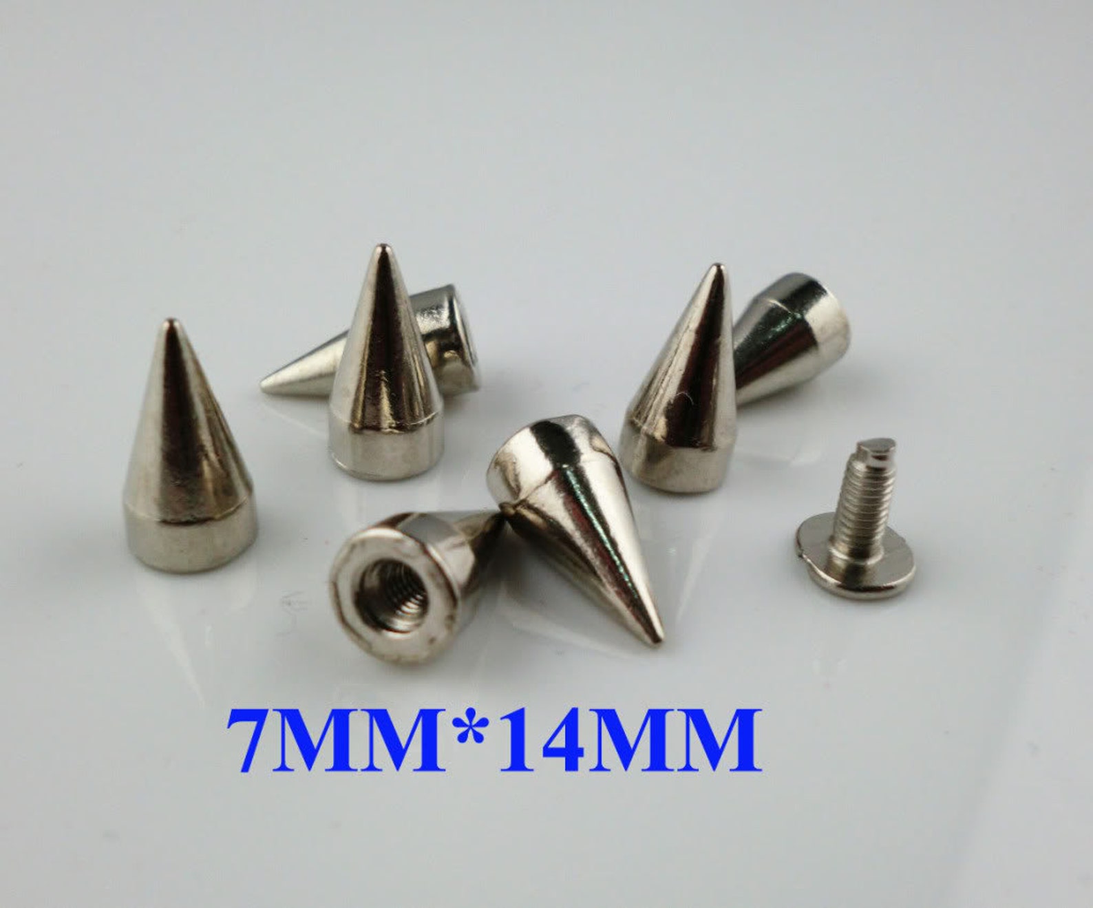 14mm Silver Cone Spikes and Studs for Clothing Silver Metal Etsy