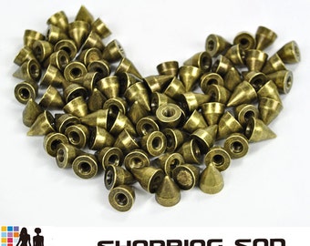 PIC de métal 9mm Cloux, Bronze Screwback pointes pour maroquinerie avec des vis, gros cuir résultats 1/10/30/50/100/500/1000 pièces