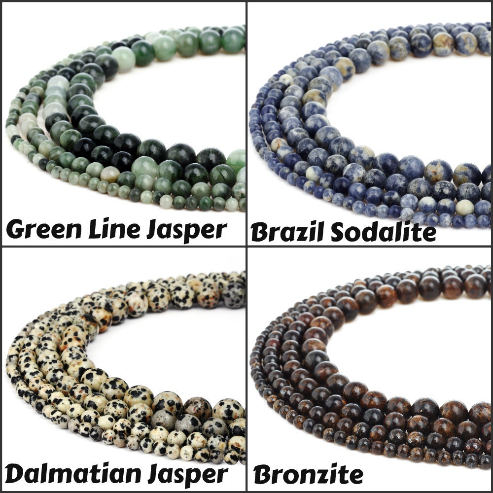 Natural Gemstone Round Loose Beads 1 Strand 4mm 6mm 8mm Etsy