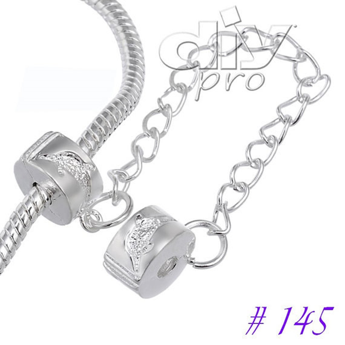 Chain Charm Clasps White Silver Plated For Charm Bracelets Etsy 日本