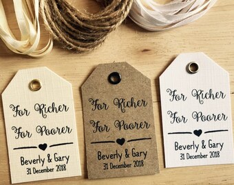 Personalizado De Boda en la riqueza lotería favor Etiquetas-Vintage Kraft//Blanco//Marfil 4