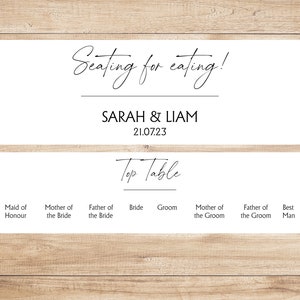 DIY Printed Wedding Table Seating Plan Chart Cards and Headers Simple Modern 203 image 2