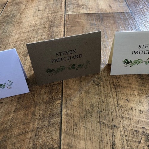 Personalised Tent Place Name Cards Wedding Party Botanical Etsy UK