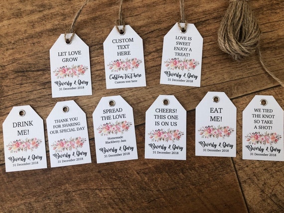 Handmade with Love Tags Floral Favor Tags Gift Tags Custom