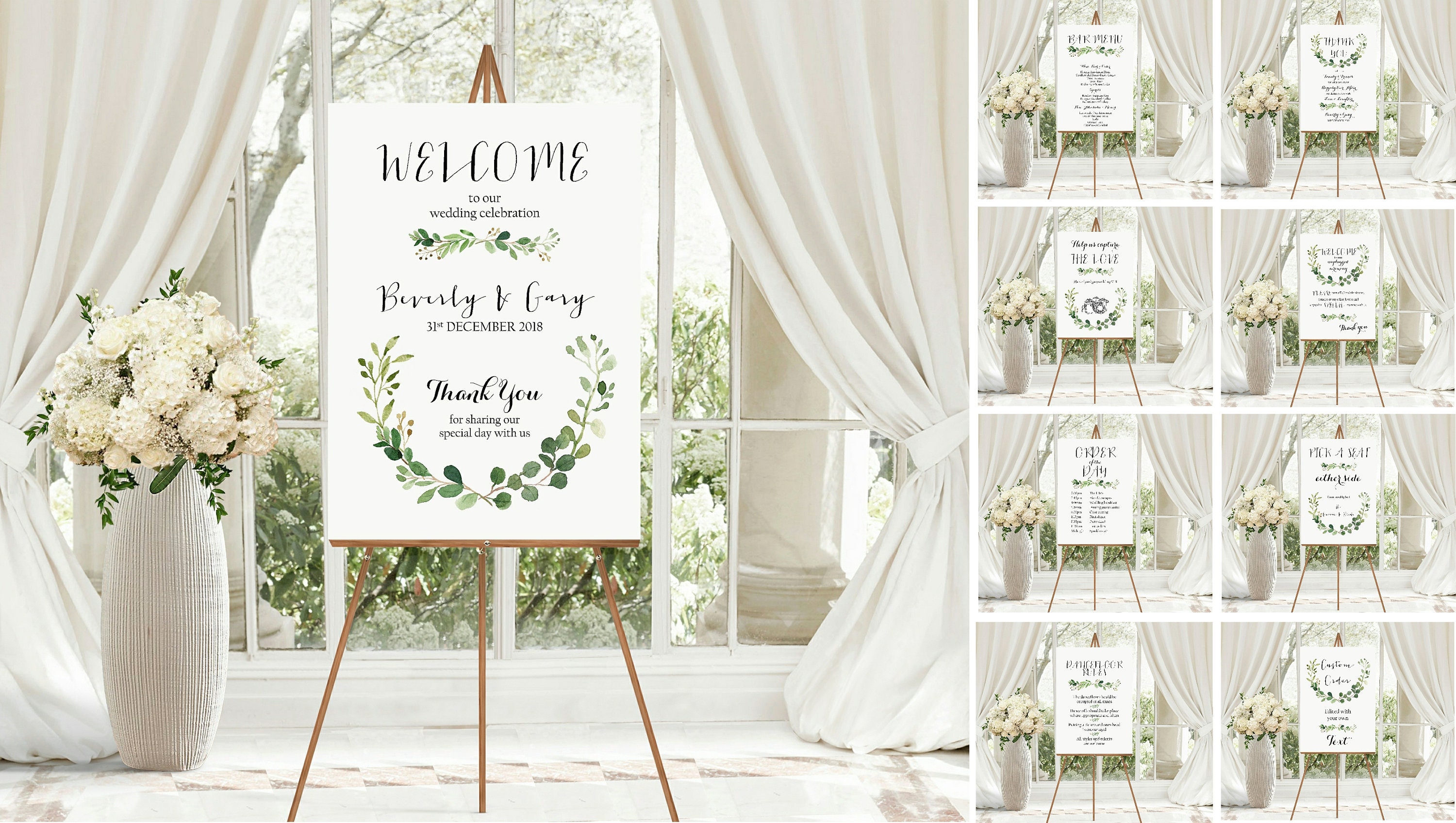 A1 or A2 Foam Board / Poster wedding signs Printed Etsy