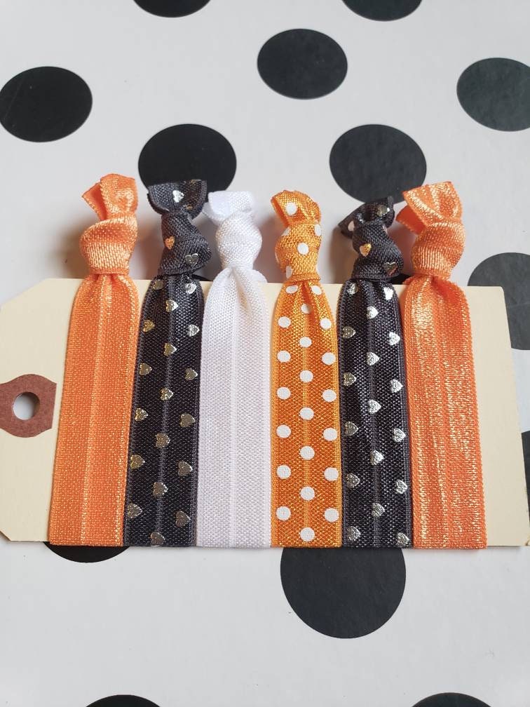 Accessoires Haaraccessoires Strikken & Elastiekjes University of Tennessee-Vols-themed Orange and White Elastic Hair Ties 