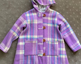 Size:10(child), Vintage Blanket Jacket with Hood, Up-Cycled
