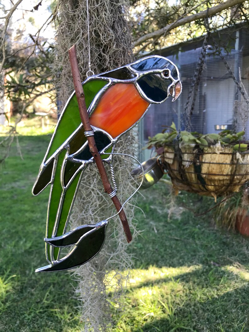 Birds of Australia stained glass suncatchers. Rainbow Etsy