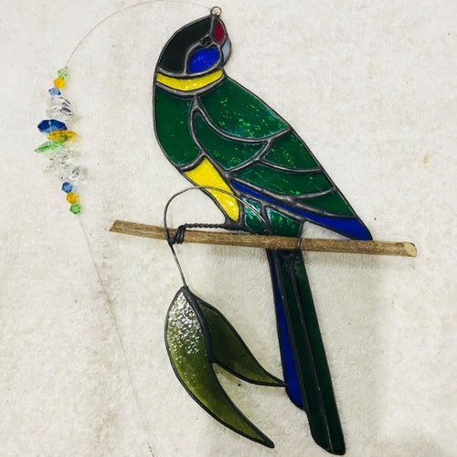 Birds of Australia Stained Glass Suncatchers. 28 Parrot. Etsy Australia