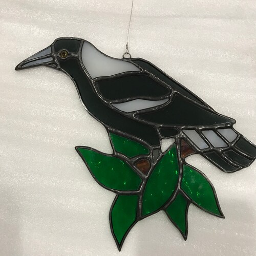 Birds of Australia Stained Glass Suncatcher. Willy Wagtail. Etsy UK