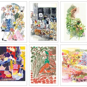 Ensemble de 6 cartes postales imprimées à partir d’œuvres d’art originales
