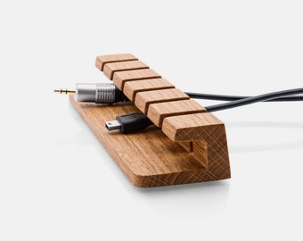 Wooden Cable and Charger Organizer – Cable Management for Power Cords and Charging Cables