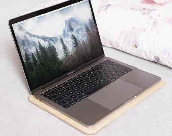 Wood Lap Desk Personalized - Lap Desk for MacBook Pro 13 Handmade from Beech Wood Ideal as Bed Desk