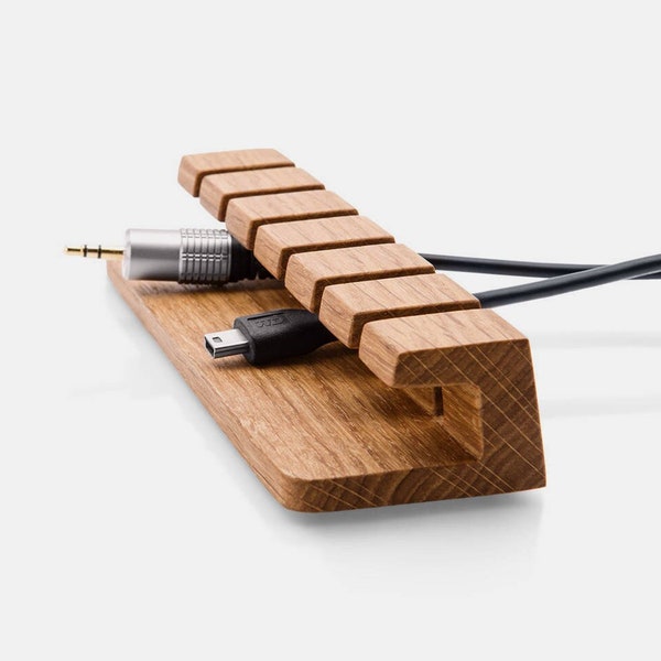 Wooden Cable and Charger Organizer – Cable Management for Power Cords and Charging Cables