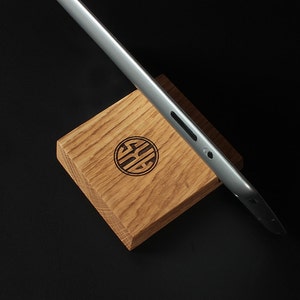 iPad Stand Wood Includes FREE Monogram of Initials image 2