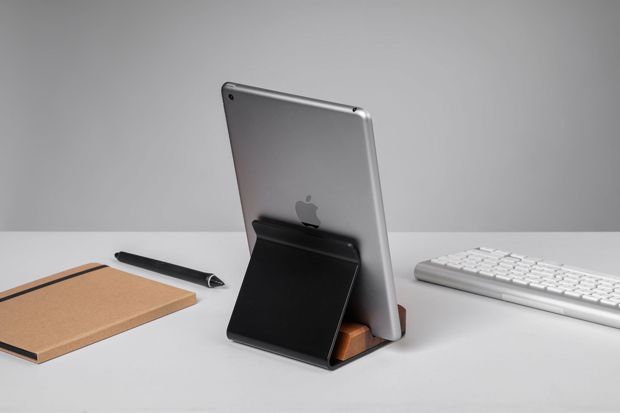 thumbnail image 2 of Nulaxy Aluminum Dual Foldable IPad Stand, Fully Adjustable Desktop Tablet Holder, Tablet Accessories For Office Kindle Compatible With Mobile Devices IPad Pro/Air/Mini, IPhone Pro/Max/Plus, Gray 2 of 11