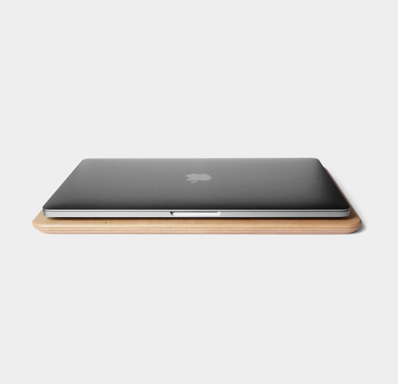 Wood Lap Desk Personalized For Macbook Pro 13 Handmade From Beech Ideal As Bed
