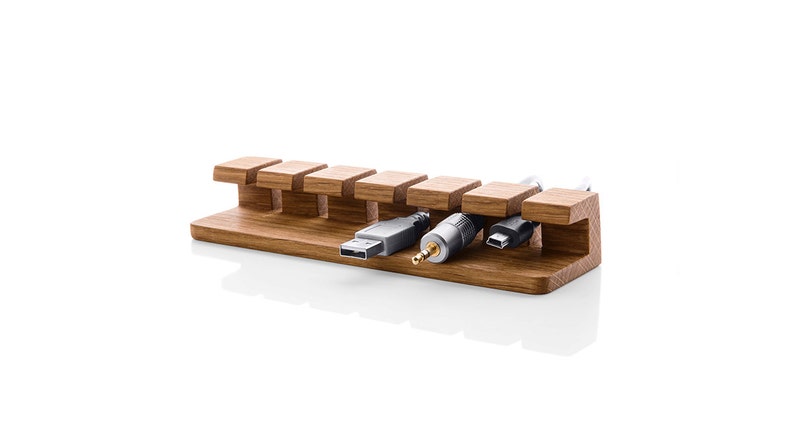 Wooden Cable and Charger Organizer Cable Management for Power Cords and Charging Cables image 4