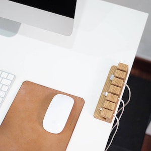 Wooden Cable and Charger Organizer Cable Management for Power Cords and Charging Cables image 7