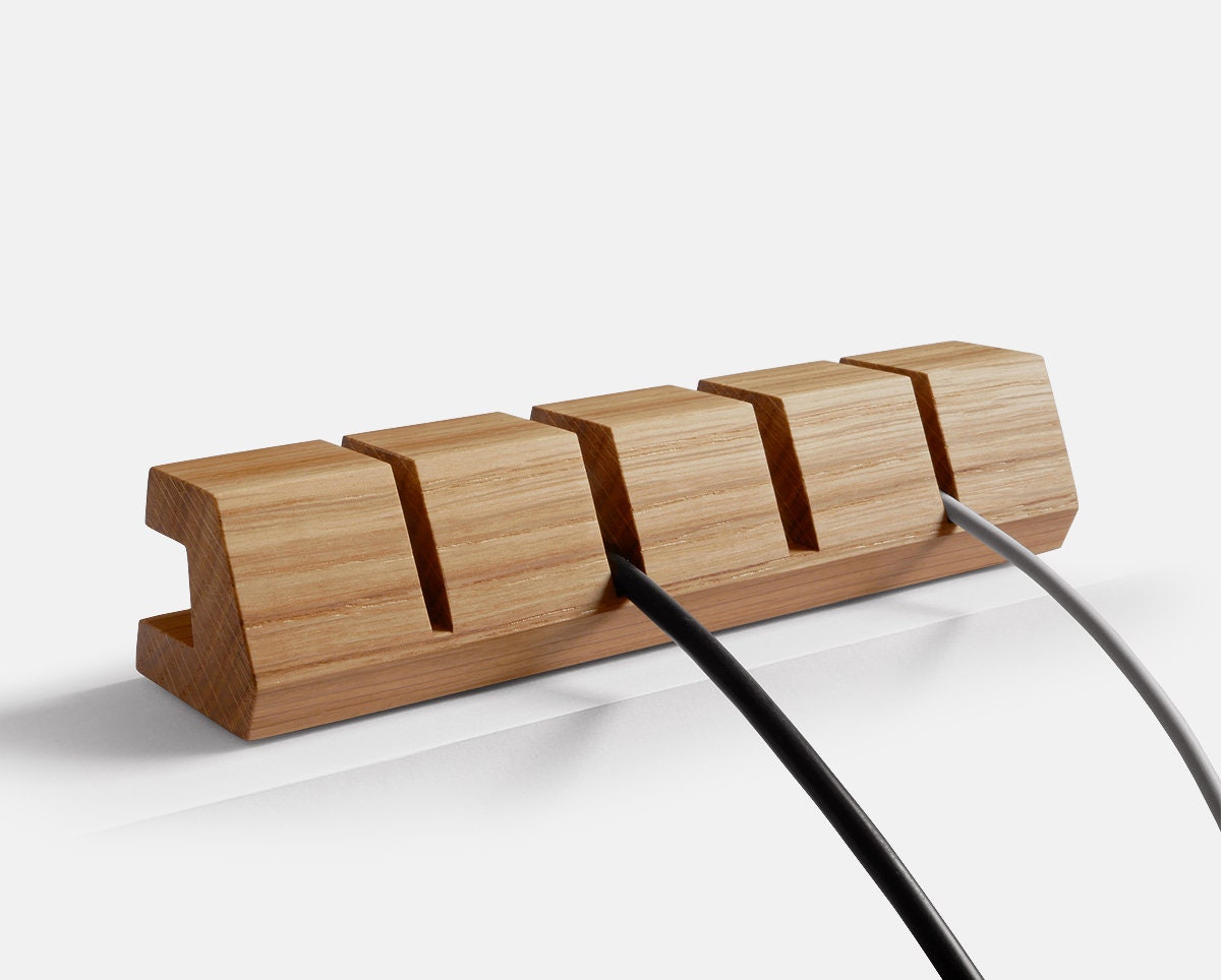Cable Organizer Made of Pine Wood Keep Cables in the Cable Sorter 
